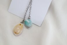 画像2: （幸運・魔除け）ヘモミルファイト+たから貝ピアス/片耳用 (2)